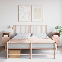 Szafki nocne, 2 szt., różowe, 36x39x68 cm, stal