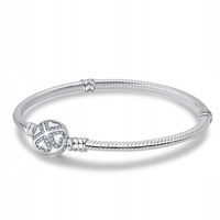 Bransoletka modułowa baza do Charms SREBRO 925 Cztery Serca 18 cm