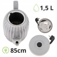 CZAJNIK ELEKTRYCZNY BEZPRZEWODOWY CERAMICZNY KAMILLE 1500 W 1,5 L szary