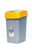 Kosz na śmieci do segracji Curver Flip Bin 25L z pokrywą szaro-pomarańczowy