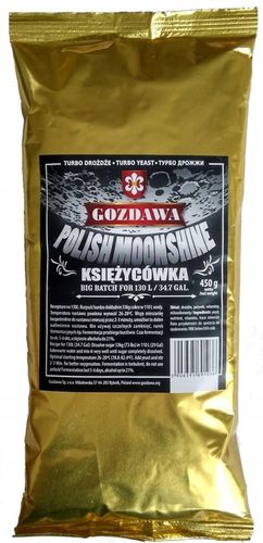 DROŻDŻE GORZELNICZE TURBO KSIĘŻYCÓWKA AŻ 130l 21% na Arena.pl