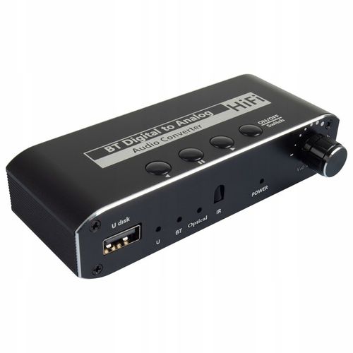 ODBIORNIK BLUETOOTH 5.0 KONWERTER AUDIO DAC TOSLINK 2x CINCH AUX BT + na Arena.pl