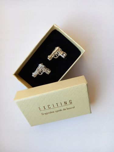 Spinki do mankietów EXC Pistolet Srebrny Stalowy na Arena.pl