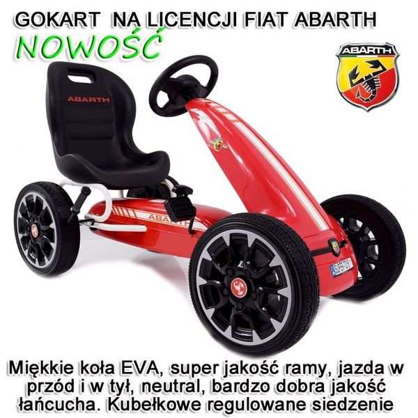 WIELKI LICENCJONOWANY GOKART FIAT ABARTH KOŁA EVA JAKOŚĆ /PB9388A zdjęcie 2