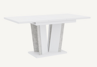 Stół rozkładany kuchenny lub salon 120 -160 cm Biały mat / beton DOXI 2