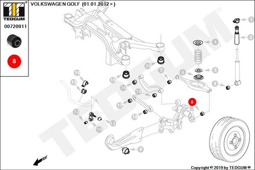 VW GOLF TULEJA DRĄŻKA TYLNEGO 03- na Arena.pl
