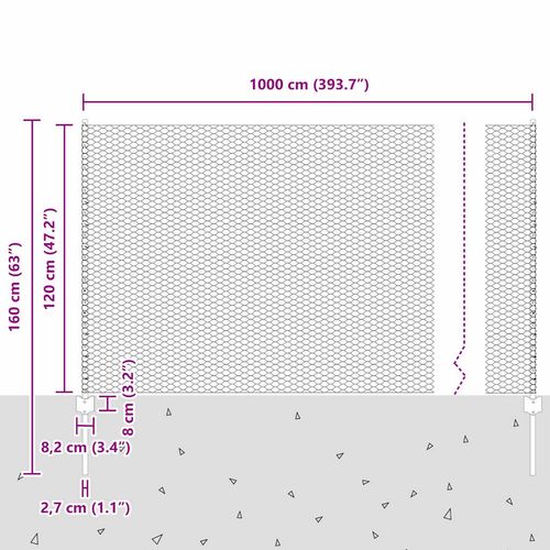 Ogrodzenie z słupkami Zielony 1.2 x 10 m Stal na Arena.pl