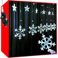 Lampki Choinkowe Kurtyna 138 LED Sople Zewnętrzne 2,5x1m Girlanda Świetlna