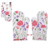 Rękawice kuchenne tekstylne grube para NICOLE 100% bawełna kolorowe kwiatki