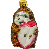 Bombka choinkowa szklana: Jeżyk z jabłkiem