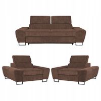 Zestaw mebli wypoczynkowych salonu Savio Sofa 2os fotele brąz