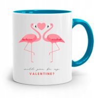 Kubek Błękitny Na Walentynki Will You Be My Z Nadrukiem Ze Zdjęciem