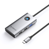 Orico Hub USB-C 5Gbps, USB-A, 2xUSB-A 2.0, PD60W, HDMI 4K@30Hz, szary
