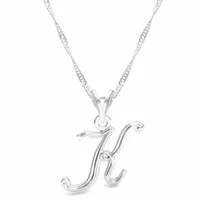 Łańcuszek srebrny naszyjnik 925 Litera Literka K