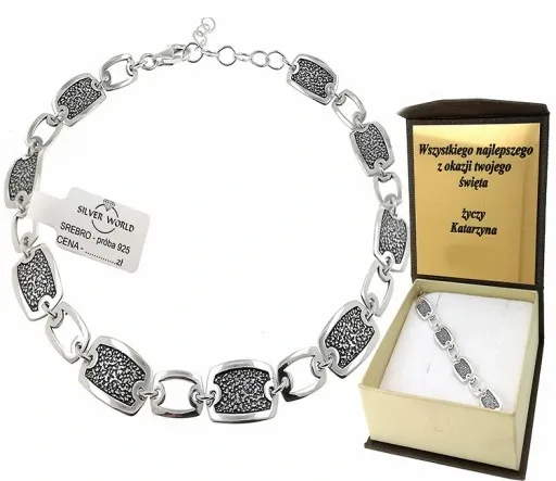 BRANSOLETKA SREBRNA DAMSKA 925 AŻUROWA ELEGANCKA SREBRO 925 + GRAWER GRATIS zdjęcie 1