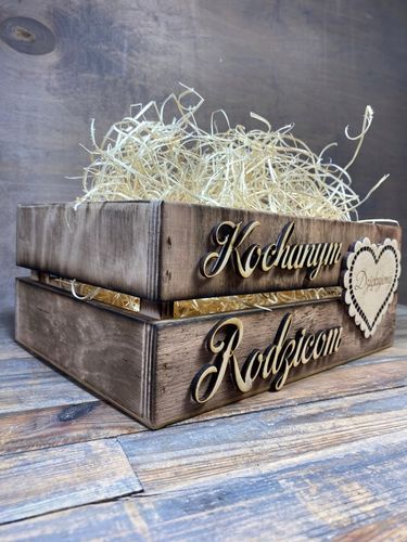 SKRZYNKA DREWNIANA PODZIĘKOWANIE DLA GOŚCI WESELNYCH RODZICÓW CHRZESTNYCH na Arena.pl