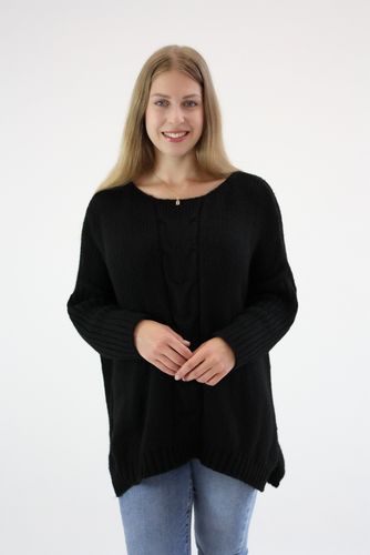 Sweter oversize warkocz Magda Czarny UNI na Arena.pl