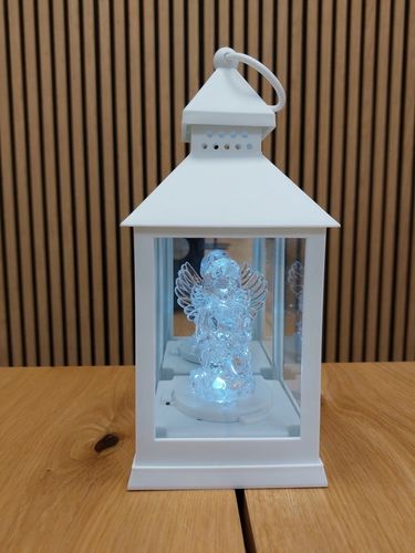 LAMPION Z ANIOŁKIEM ŚWIECĄCY NA BATERIE R6 LATARENKA BIAŁY ANIOŁ ZNICZ na Arena.pl
