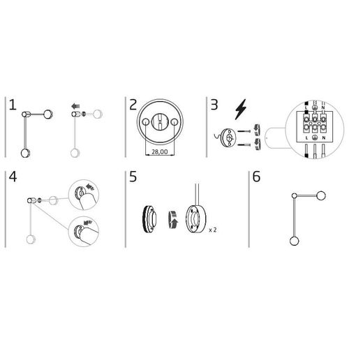Podwójna lampa ścienna Orbit 10638 Nowodvorski molekuły płaski czarny na Arena.pl