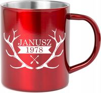 Kubek metalowy z grawerem PREZENT na urodziny