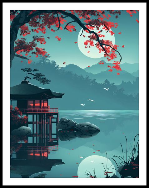 Plakat 50x65cm Japoński Pawilon zdjęcie 3