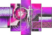 100CM 150CM OBRAZ 5 ELEM TAŃCZĄCE POSTACIE FIOLECIE ŚCIENNY