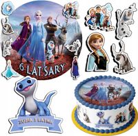 ZESTAW OPŁATEK NA TORT 30CM + 17 POSTACI - KRAINA LODU + IMIĘ 24CM 26 CM