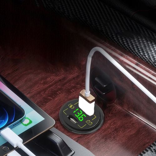 ŁADOWARKA DO SAMOCHODU MOTOCYKLA ŁODZI USB USB-C 3,4A WOLTOMIERZ 12V 24V na Arena.pl