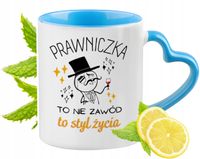 Dla Prawniczki Kubek Błękitny Z Uszkiem W Kształcie Serca Na Prezent