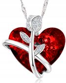 NASZYJNIK SREBRNY ŁAŃCUSZEK Z ZAWIESZKĄ SERCE DAMSKI SREBRO NA PREZENT