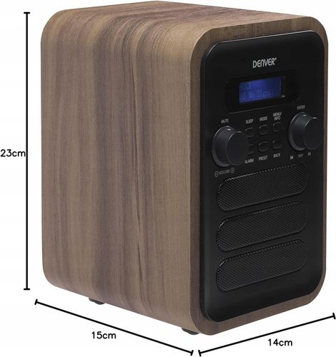 Radio sieciowe cyfrowe DAB+, FM Denver DAB-48 BLUETOOTH BUDZIK Szaro-Brązow na Arena.pl