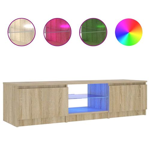 Szafka pod TV, z LED, przydymiony dąb, 140 x 40 x 36 cm na Arena.pl