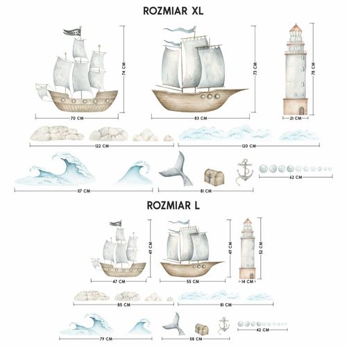 Naklejki Zestaw Statki DK445 XL na Arena.pl