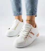 Białe sneakersy na platformie Lanoie 39
