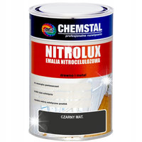 CHEMSTAL NITROLUX EMALIA NITROCELULOZOWA DO DREWNA I METALU CZARNA MAT 10L