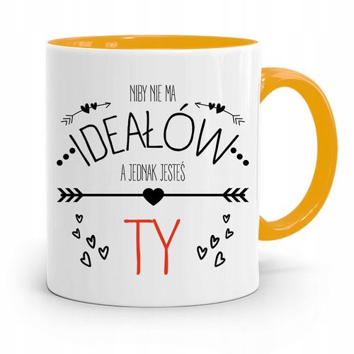 Kubek Żółty Dla Dziewczyny Niby Nie Ma Ideałów Z Nadrukiem Ze Zdjęciem na Arena.pl