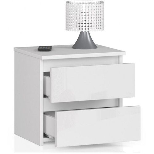 Szafka nocna, STILO, 2 szuflady, 40x35x40 cm, biel, połysk | TYLETEGOTU na Arena.pl