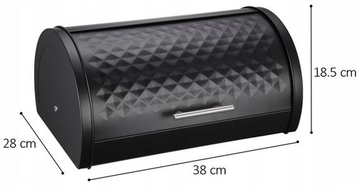 CHLEBAK NA PIECZYWO BUŁKI CHLEB POJEMNIK POJEMNY CZARNY METALOWY DO KUCHNI na Arena.pl