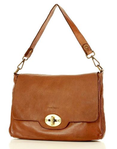 Legendarna torebka skórzana na ramię 2 w 1 genuine lether - MARCO MAZZINI brąz migdałowy na Arena.pl