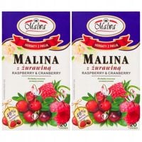 Malwa Herbatka owocowa malina z żurawiną 40 g (20 x 2 g) x 2 sztuk