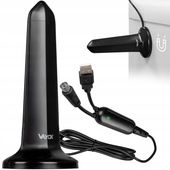 ANTENA POKOJOWA DVB-T2 DO TV NAZIEMNEJ DOOKÓLNA AKTYWNA MAGNES USB 4K