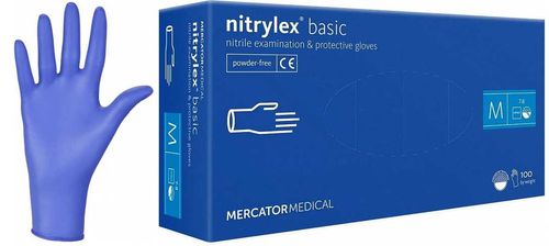 Rękawice Nitrylowe 100 szt. Nitrylex Basic Dark Blue 8-M - 10 kpl. na Arena.pl