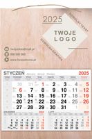 KALENDARZ wiszący 2025 jednodzielny DREWNIANY FIRMOWY twoje LOGO tekst