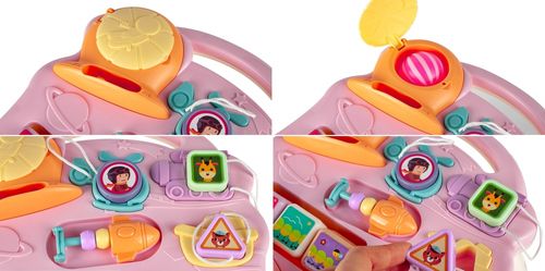 Chodzik Pchacz Stolik Edukcyjny Panel Pianinko 5w1 Różowy na Arena.pl