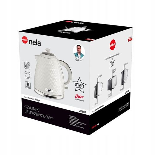 CZAJNIK ELEKTRYCZNY BEZPRZEWODOWY 1,7l C265 ELDOM BIAŁY na Arena.pl