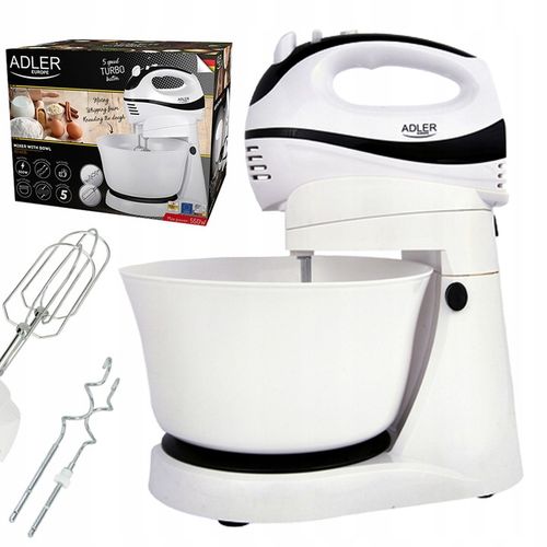 MIKSER RĘCZNY ROBOT KUCHENNY Z OBROTOWĄ MISĄ 3L 550W 5 PRĘDKOŚCI 2 na Arena.pl