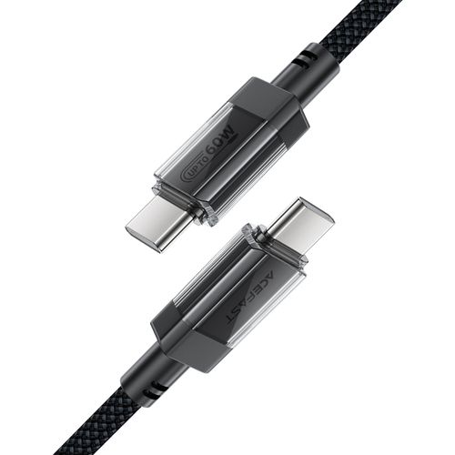 Kabel przewód USB-C z nylonowym oplotem PD 60W 480Mb/s - czarny na Arena.pl