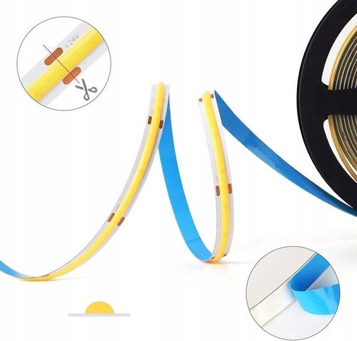 Taśma LED COB 12V 5M rolki NEON pasek linia ciepła 900lm/m 9W/m mocna na Arena.pl