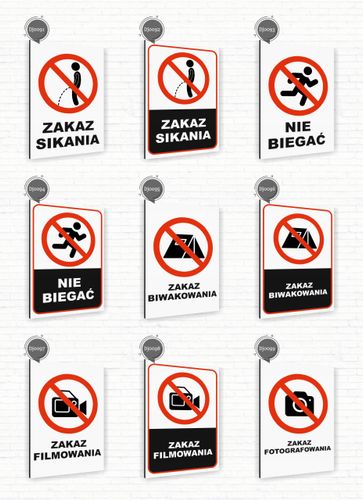 Tabliczka znak informacyjny 40x30 Biała ZAKAZ SIKANIA NA PODŁOGĘ Nierdzewna na Arena.pl