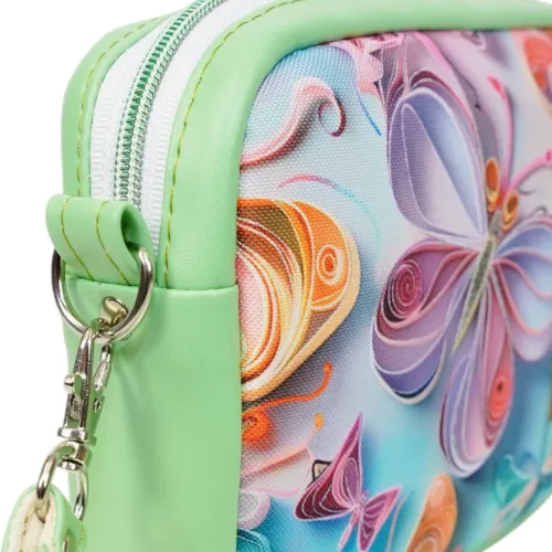 Mini Torebka Box z Ekoskóry z Kolorowymi Motylami w Pastelach na Arena.pl